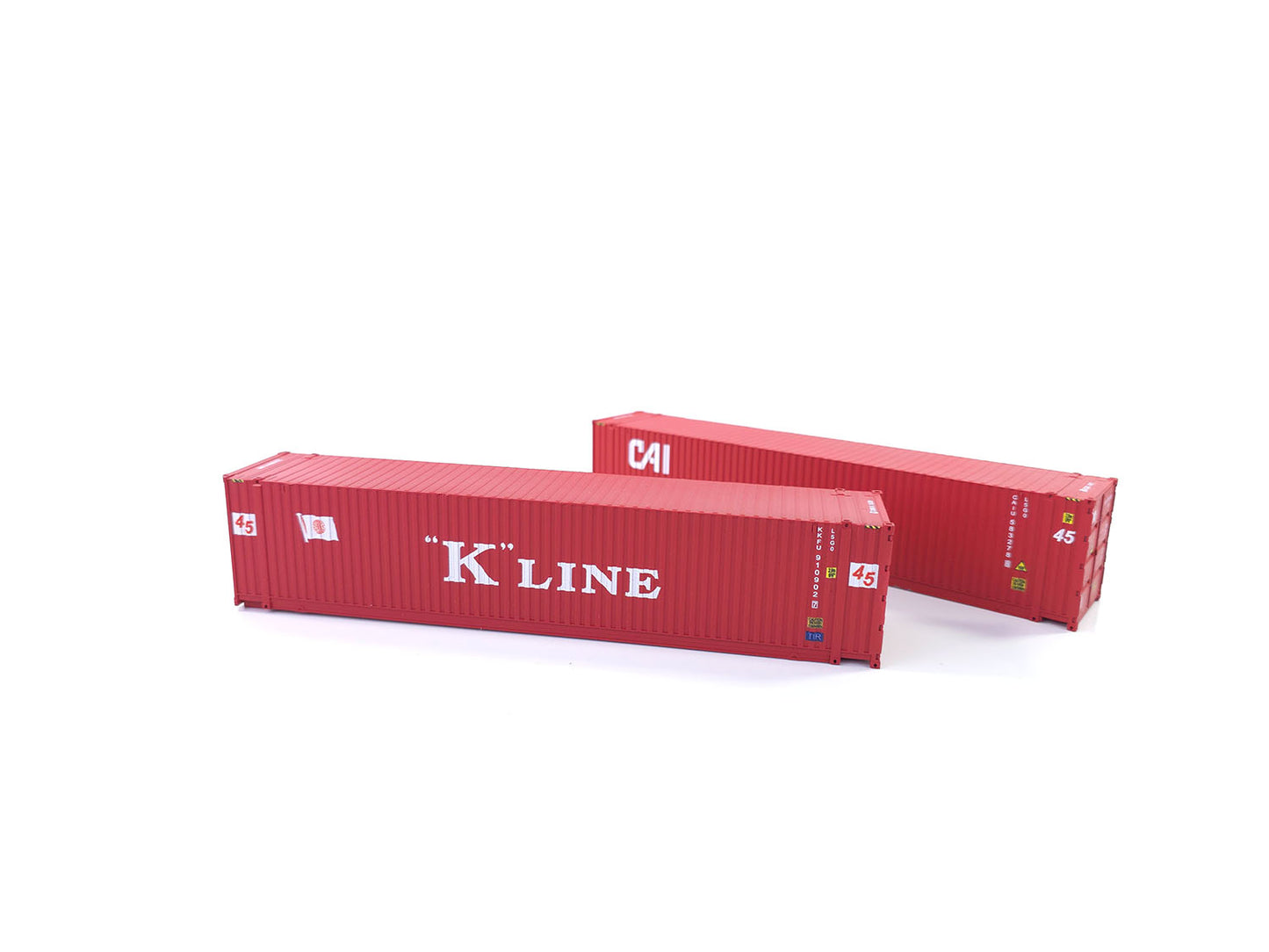 Dapol 45ft High Cube Container Set (2pcs) K Line/Cai DA4F-028-219 OO Gauge