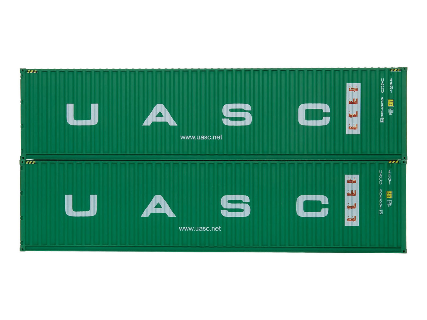 Dapol 40ft High Cube Container Set (2pcs) UASC Weathered DA4F-028-226 OO Gauge