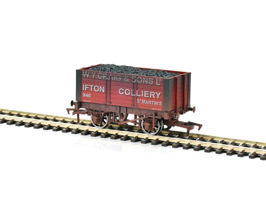 Dapol 7 Plank Wagon 9ft Wheelbase WY Craig Brynkinalt 29918 Wthd DA4F-072-026 OO Gauge