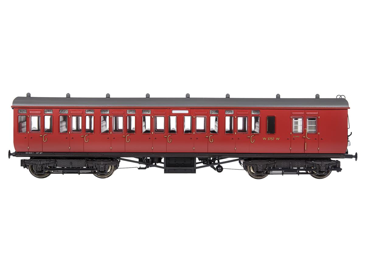 Dapol 4P-020-501 GWR Toplight Mainline City BR Maroon 2nd Brake 3757 S6 OO