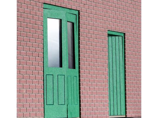 Dapol Kitmaster Posable Station Doors Green DA7C-000-001 O Gauge