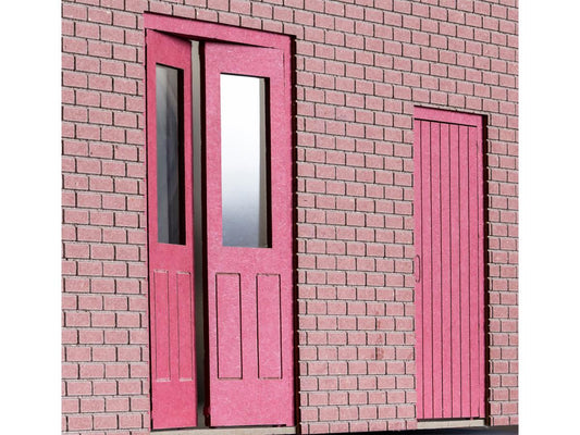 Dapol Kitmaster Posable Station Doors Red DA7C-000-002 O Gauge