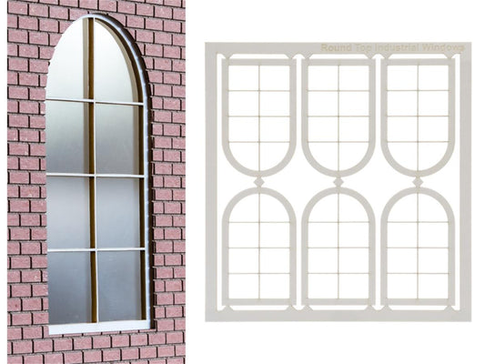 Dapol Kitmaster Round Top Industrial Windows (6) DA7C-001-002 O Gauge