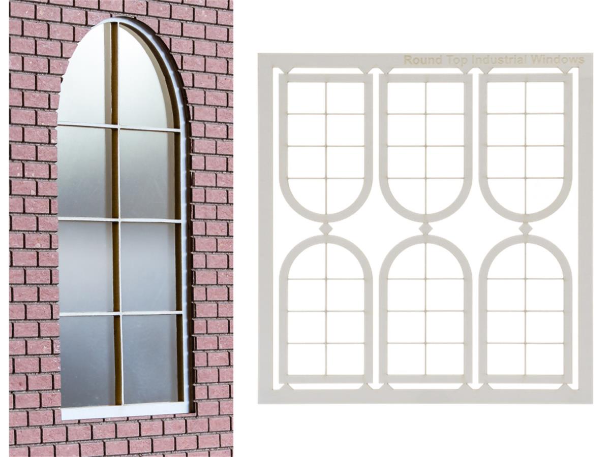 Dapol Kitmaster Round Top Industrial Windows (6) DA7C-001-002 O Gauge