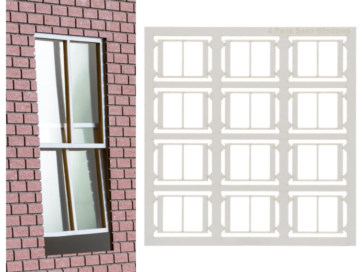 Dapol Kitmaster Round 4 Pane Sash Windows (6) DA7C-001-003 O Gauge