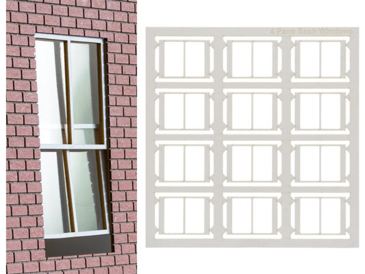 Dapol Kitmaster Round 4 Pane Sash Windows (6) DA7C-001-003 O Gauge