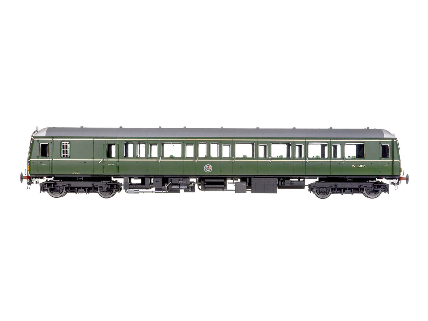 Dapol Class 122 55018 BR Green w/Speed Whiskers (DCC-Sound) DA7D-015-006S O Gauge