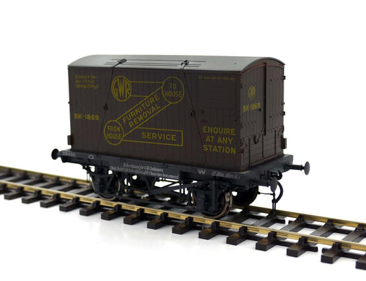 Dapol Conflat GWR 39410 & Container GWR Removals BK-1869 Wthrd DA7F-037-007W O Gauge