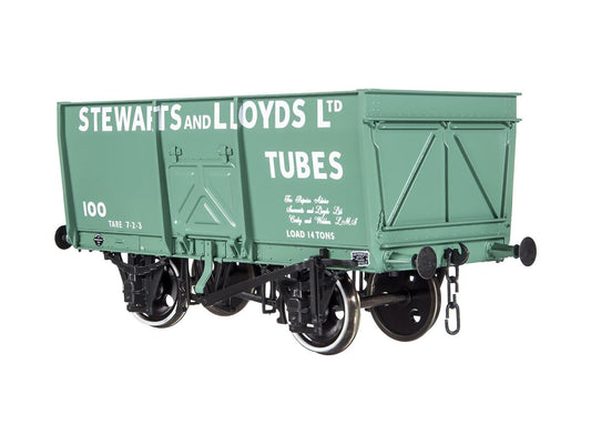 Dapol 14t Slope Sided Mineral Wagon Green Stewart & Lloyd 100 O Gauge 7F-041-007