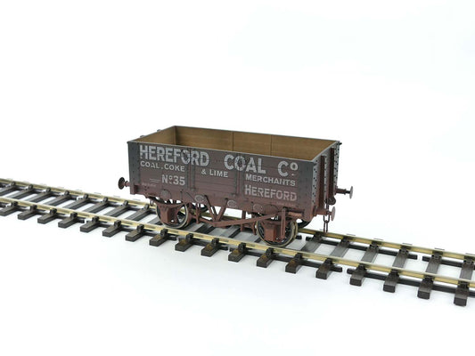 Dapol 5 Plank Wagon 9ft Wheelbase Hereford Coal 35 Weathered O DA7F-052-008W