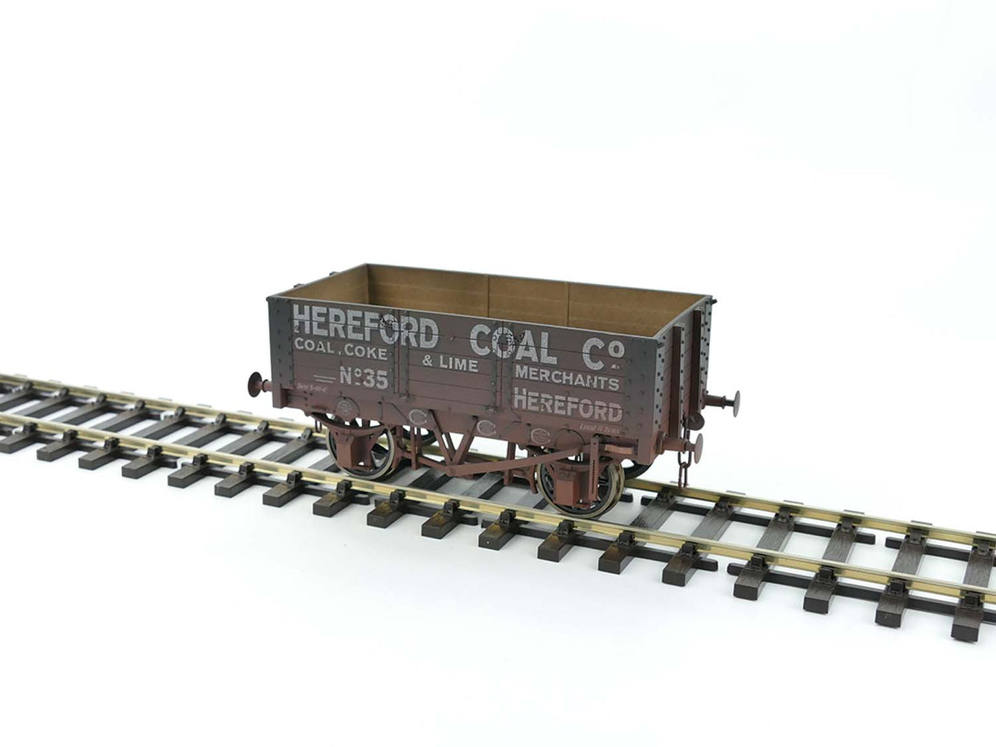 Dapol 5 Plank Wagon 9ft Wheelbase Hereford Coal 35 Weathered O DA7F-052-008W