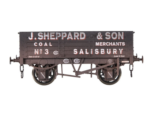 Dapol 5 Plank Wagon 9' Wheelbase J Sheppard No.3 Weathered O Gauge DA7F-052-010W