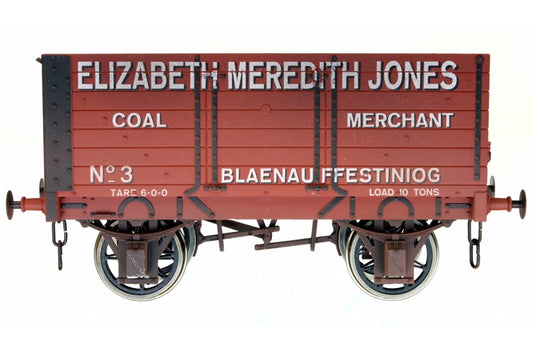 Dapol 7F-073-009W 7 Plank Wagon 9' Wheelbase Elizabeth Jones No.3 Weathered O