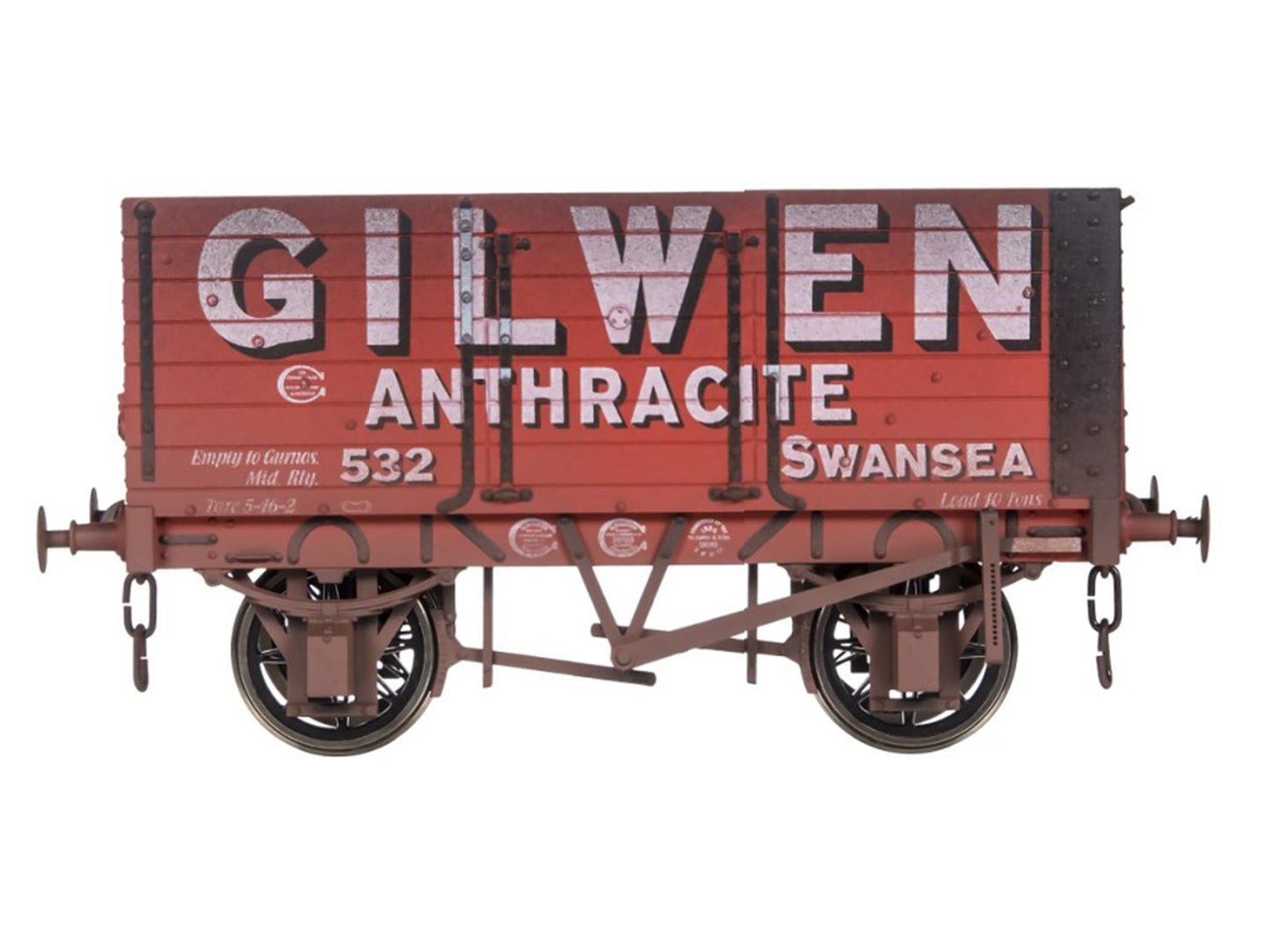 Dapol 7 Plank Wagon 9' Wheelbase Gilwen 532 Weathered O Gauge DA7F-073-012