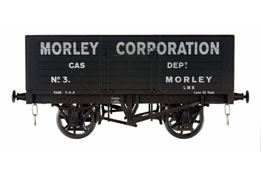 Dapol 8 Plank Wagon Morley Corp 3 Weathered DA7F-080-032W O Scale