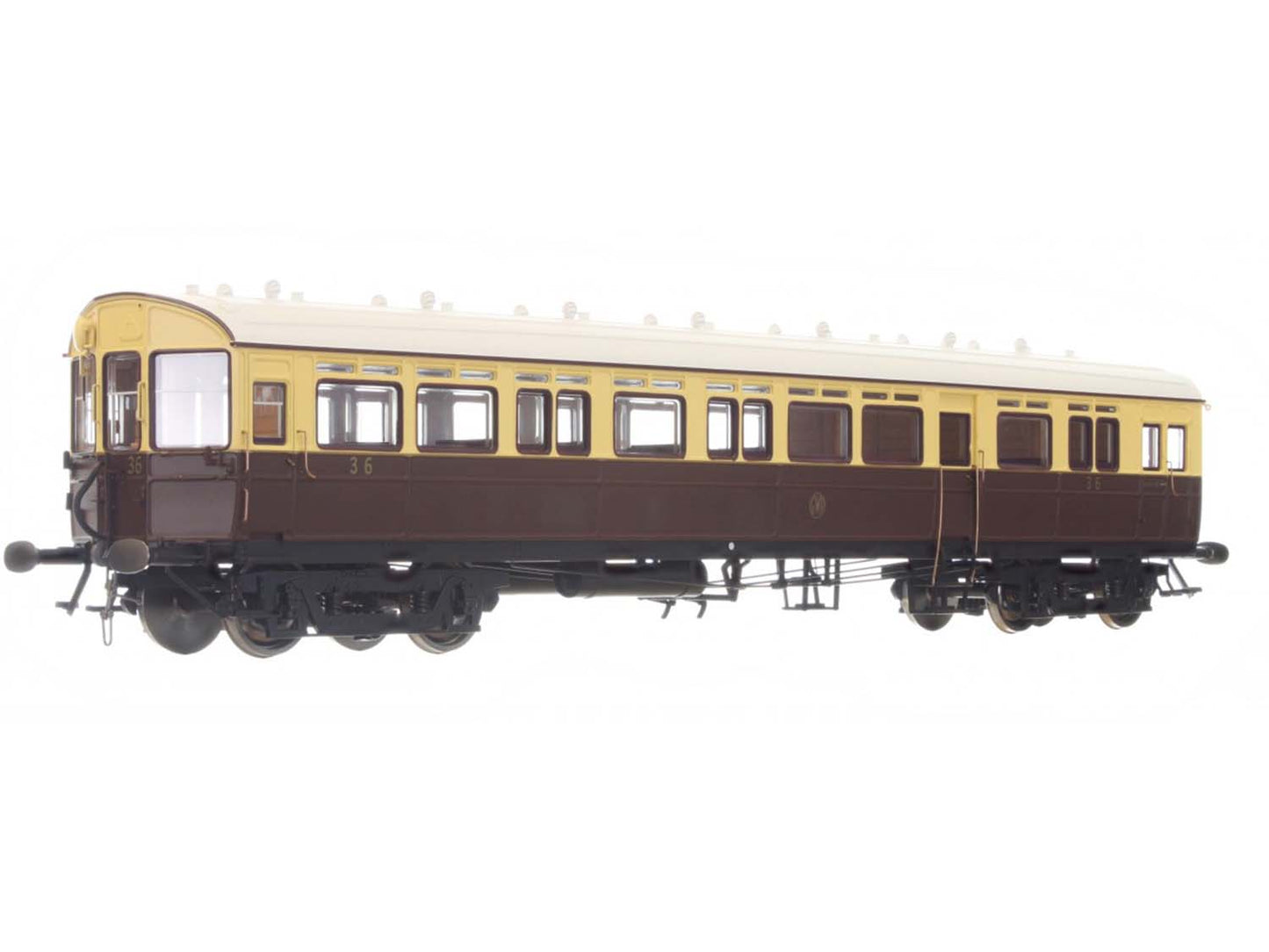 Dapol Autocoach GWR Shirtbutton 36 Chocolate/Crm Lit (DCC-Sound) DA7P-004-012S O Gauge