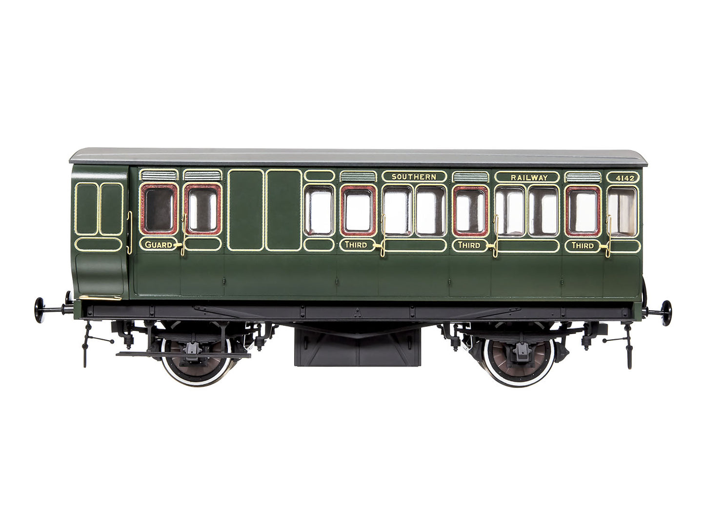 Dapol Stroudley 4whl Brake 3rd Southern Lined Green 4142 Lit DA7P-020-550L O