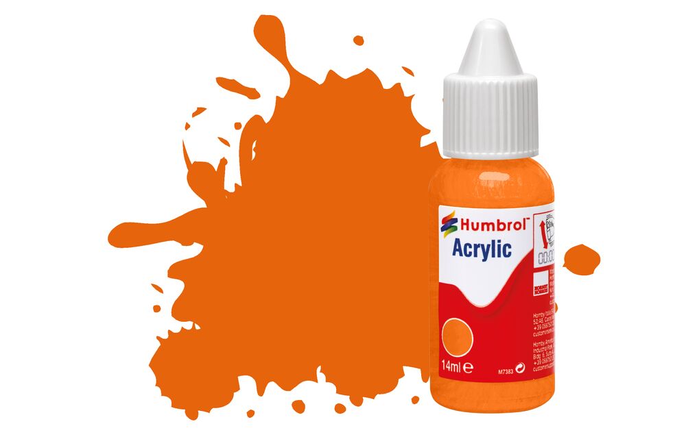 Humbrol No.18 Orange - Gloss Acrylic Paint 14ml DB0018