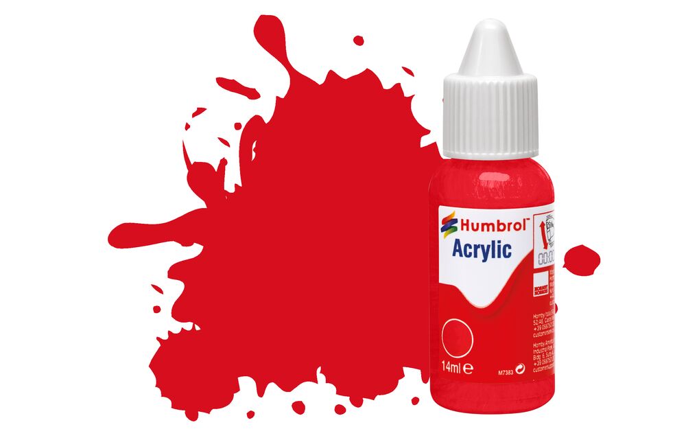 Humbrol No.19 Red - Gloss Acrylic Paint 14ml DB0019