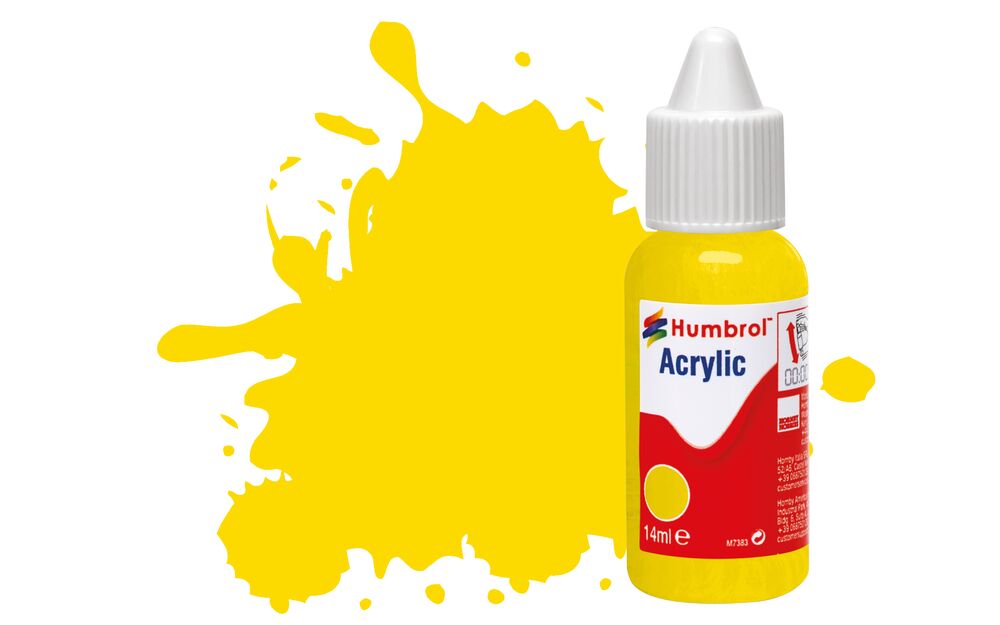 Humbrol Gloss Enamel Paint - 14ml Tin, Bright Yellow (Color 69), For Model Making