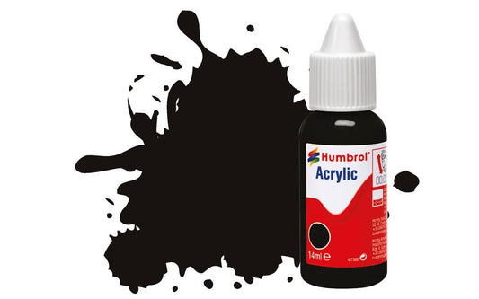 Humbrol No.85 Black - Satin Acrylic Paint 14ml DB0085