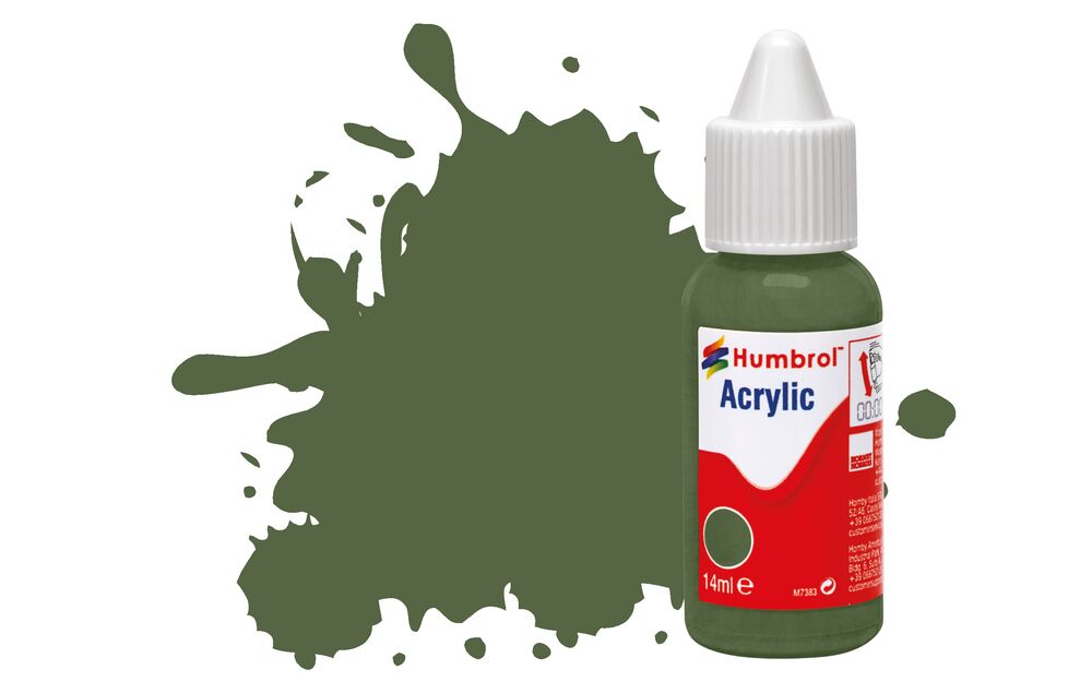 Humbrol No.117 US Light Green - Matt Acrylic Paint 14ml DB0117