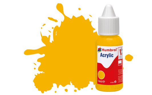 Humbrol No.154 Insignia Yellow - Matt Acrylic Paint 14ml DB0154