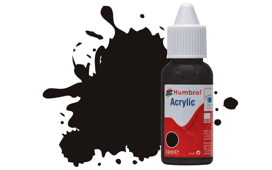 Humbrol No.201 Black Metallic Acrylic Paint 14ml DB0201