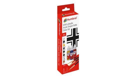 Humbrol Acrylic Paint & Brush Luftwaffe WWII Colours DB9063