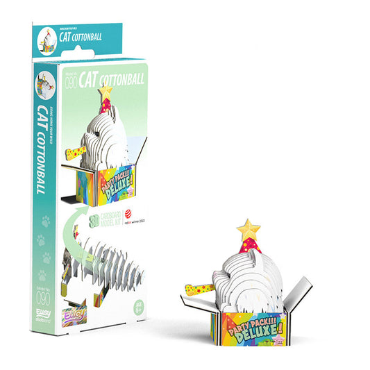 EUGY Cottonball Cat No.90 3D Model Craft Kit
