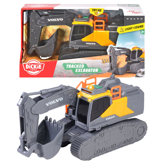 Dickie Volvo Tracked Excavator Construction Toy w/Light & Sound 203723008S12