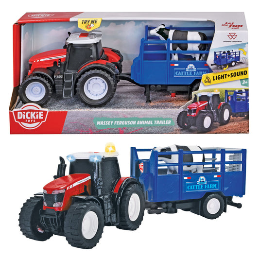 Dickie Massey Ferguson Animal Trailer w/Light & Sound Toy 203734003