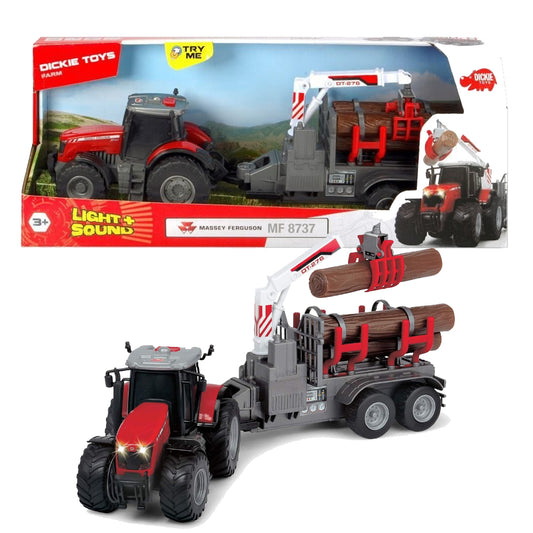 Dickie Massey Ferguson 8737 Log Loader w/Light & Sound Toy 203737003