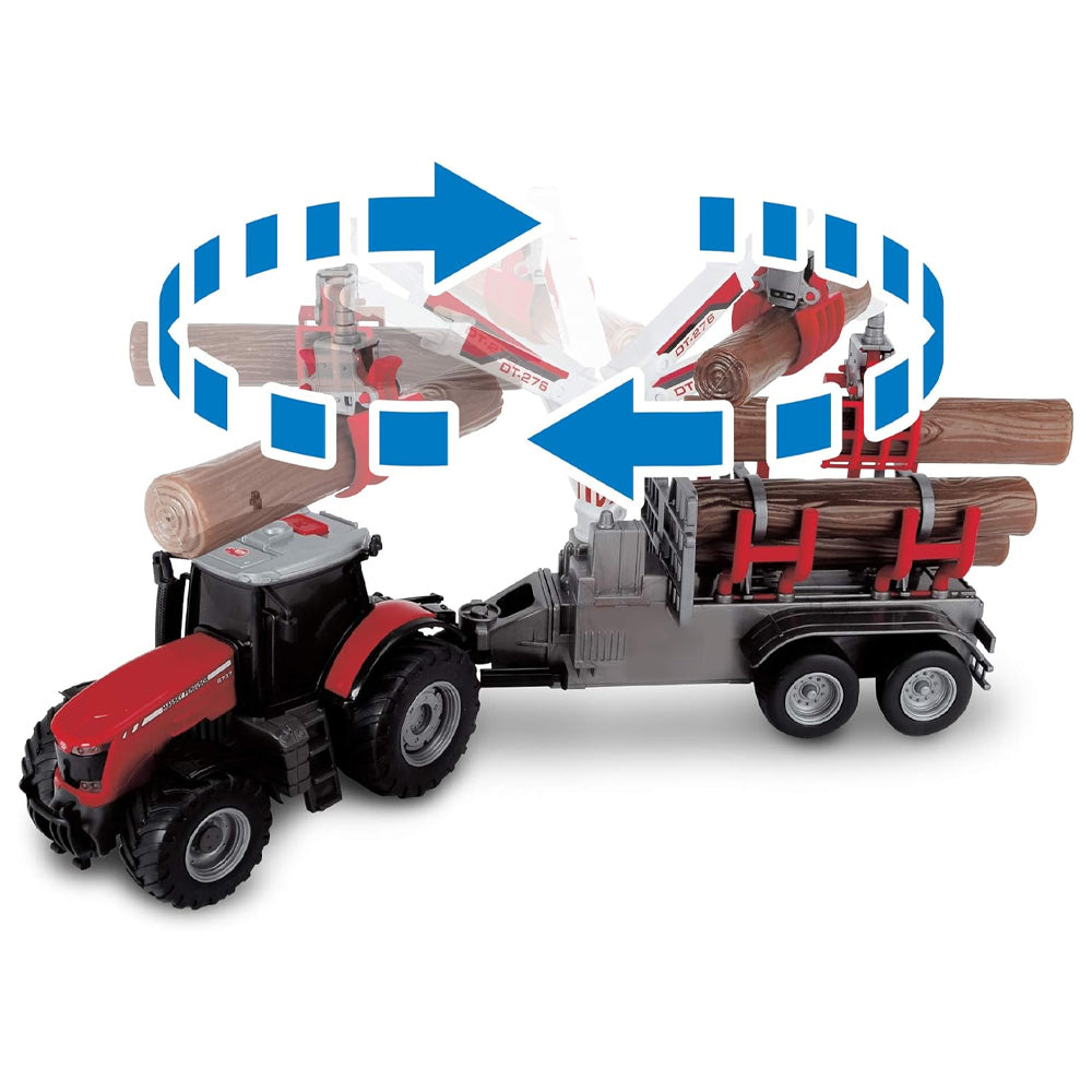 Dickie Massey Ferguson 8737 Log Loader w/Light & Sound Toy 203737003