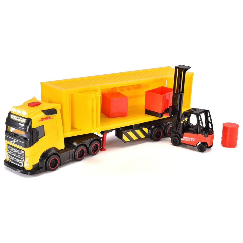 Dickie DHL Volvo FH16 Heavy Truck & Forklift w/Light & Sound 203747018