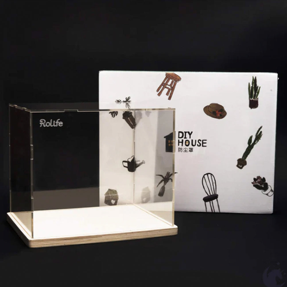 ROBOTIME Rolife Miniature Dolls House Flower House Display Case Dust Cover DF01M