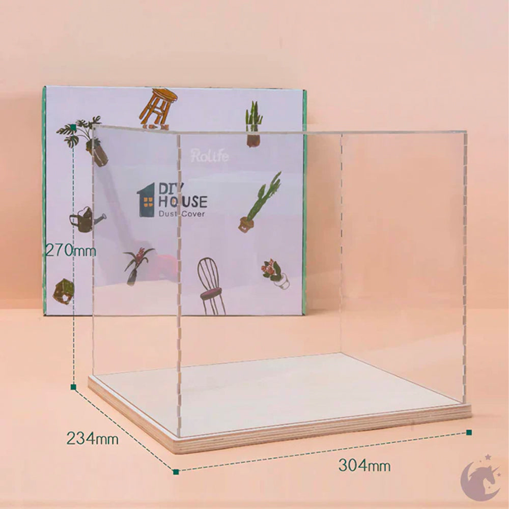 ROBOTIME Rolife Miniature Dolls House Flower House Display Case Dust Cover DF01M