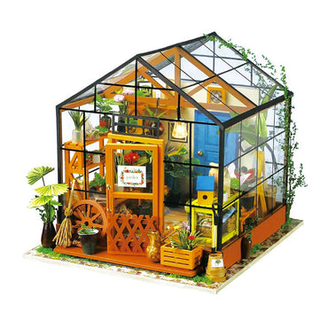 ROBOTIME Rolife Cathy's Flower House DIY Miniature Dollhouse with Official Display Case