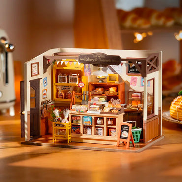 ROBOTIME Rolife Becka's Baking House Bakery DIY Miniature Dollhouse Kit DG161