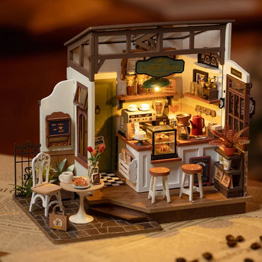 ROBOTIME Rolife Flavory Café Coffee Shop DIY Miniature Dollhouse DG162