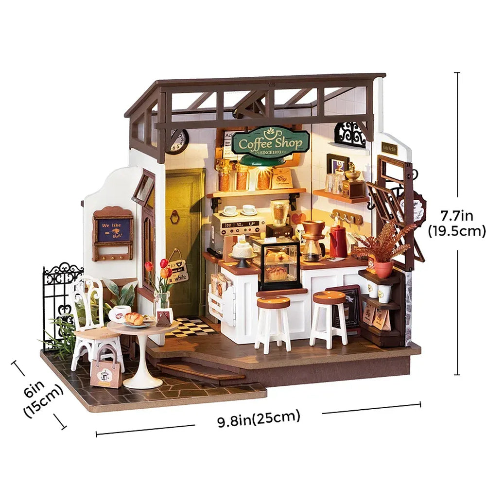 ROBOTIME Rolife Flavory Café Coffee Shop DIY Miniature Dollhouse DG162
