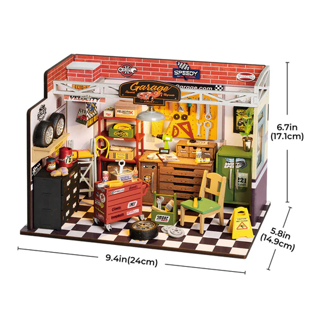 ROBOTIME Rolife Garage Workshop DIY Miniature Dollhouse DG165