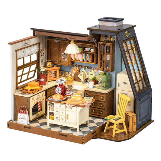 ROBOTIME Rolife Baking Kitchen DIY Miniature Dollhouse Model Kit DG172