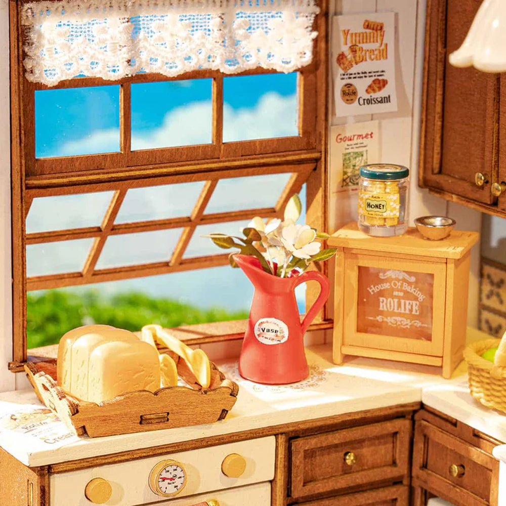 ROBOTIME Rolife Baking Kitchen DIY Miniature Dollhouse Model Kit DG172