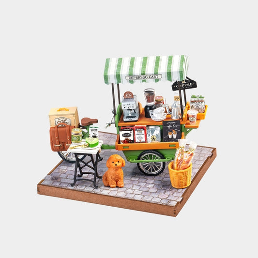 Rolife Aromatic Coffee Cart DIY Miniature Dollhouse DG182