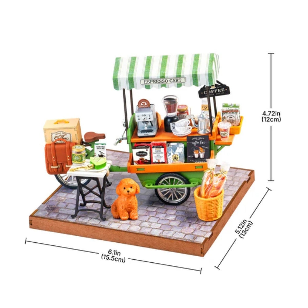 Rolife Aromatic Coffee Cart DIY Miniature Dollhouse DG182
