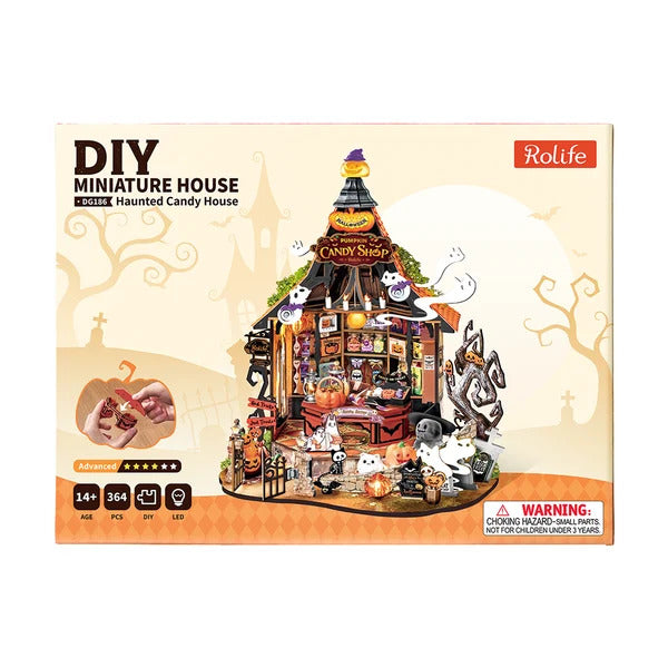 Rolife Haunted Candy House DIY Miniature Dollhouse Model Kit DG186