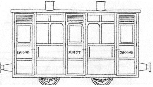 Dundas Models DM44 Ffestiniog and Blaenau Rly 4 Wheel 1st/2nd Class Coach OO9 Gauge