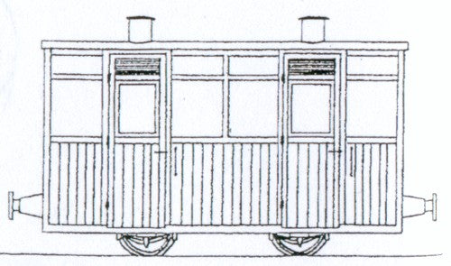 Dundas Models DM68 Victorian 2 Comp Planked Coach OO9 Gauge