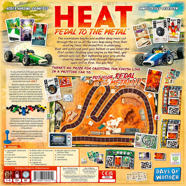 Heat: Pedal to the Metal Board Game 1-6 Players Age 10+ Days of Wonder